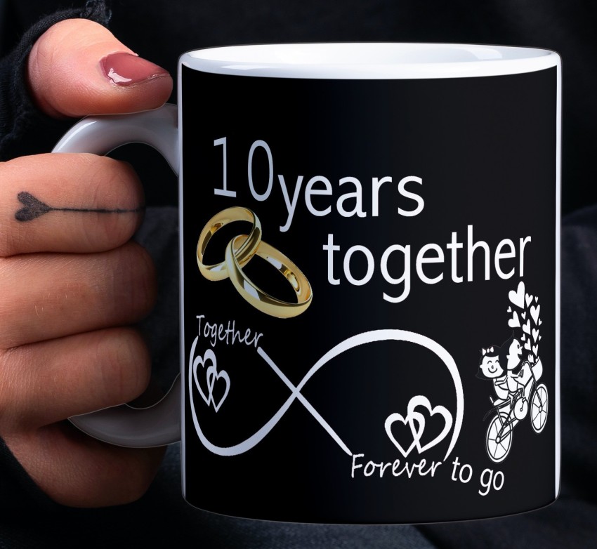 Rosemelt Happy 10th Marriage Anniversary 10 year love " Ten Wedding Anniversary Gift For Him And Her" "10th Year Relationship mug" "10Year Love Celebration" "Best Anniversary Gift" 10th Anniversary For Husband Wife.